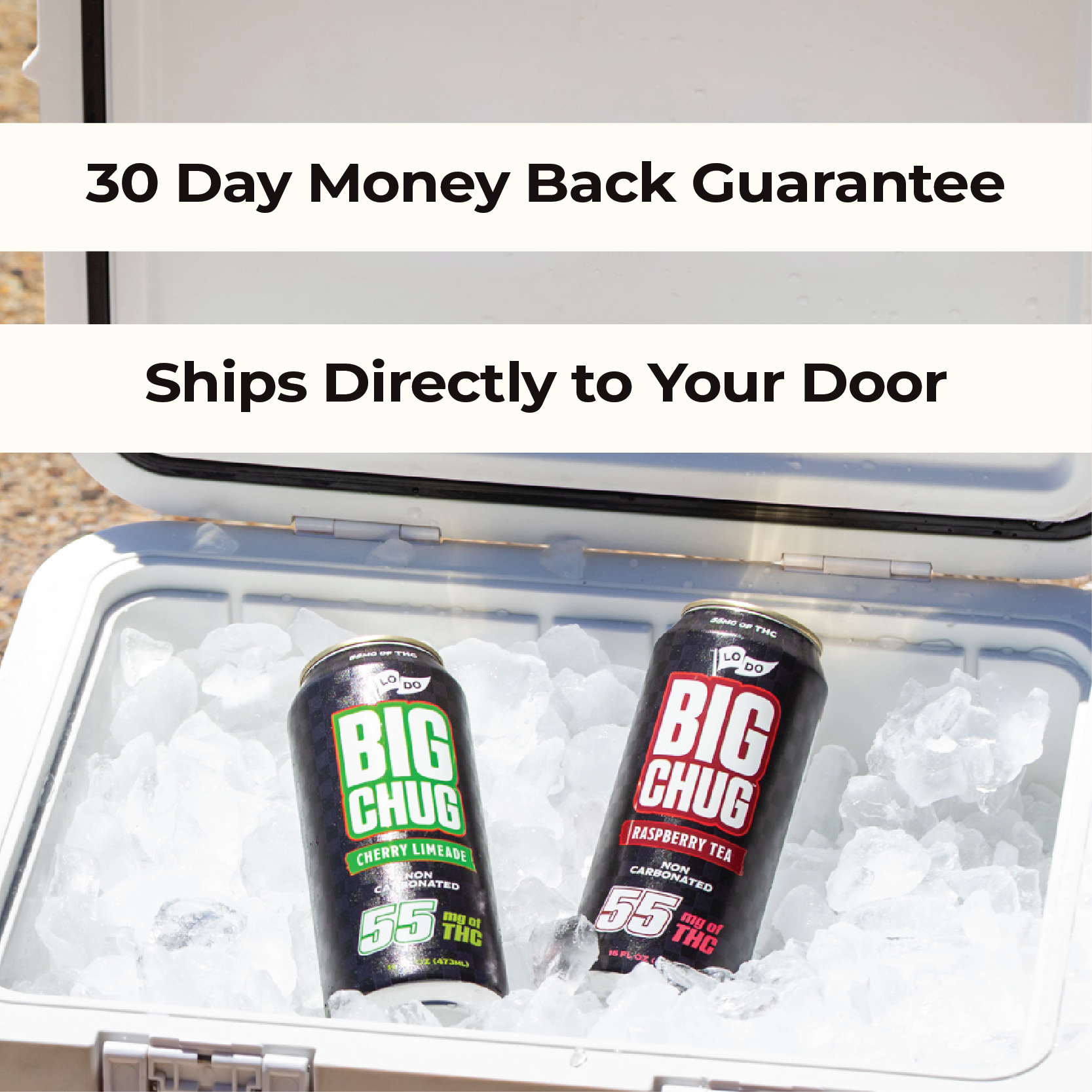 LoDo High Dose THC Bundle can lineup, Cherry Limeade and Raspberry Tea hemp-derived Delta-9 THC
