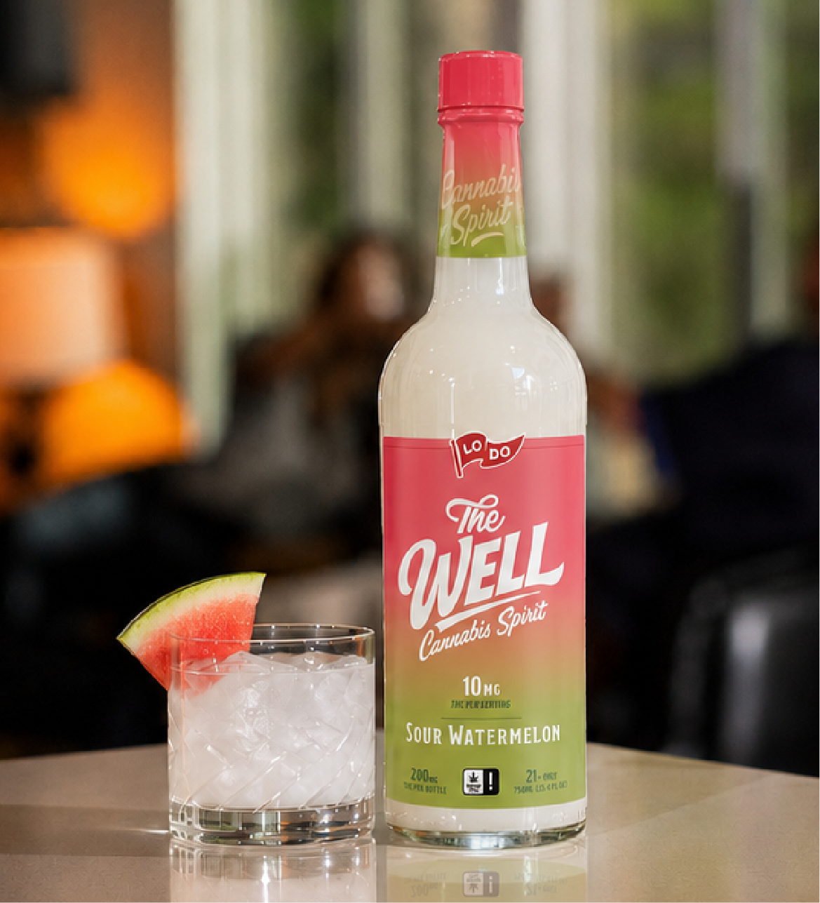 LoDo Sour Watermelon 10mg THC Spirit — 750ml hemp-derived Delta-9 THC beverage bottle