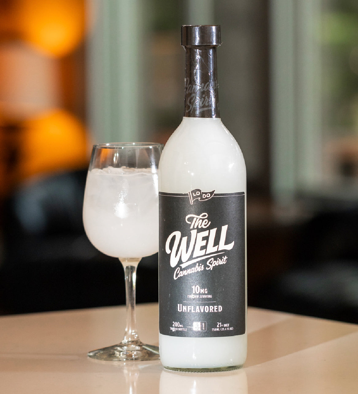 LoDo The Well 10mg THC Spirit — 750ml hemp-derived Delta-9 THC beverage bottle