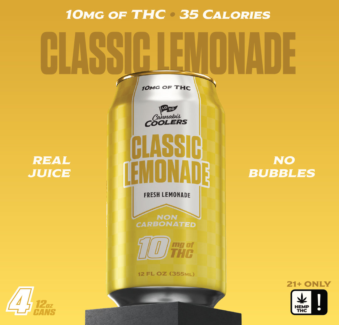 LoDo Cannabis Cooler 4-pack, Classic Lemonade 10mg hemp-derived Delta-9 THC cans